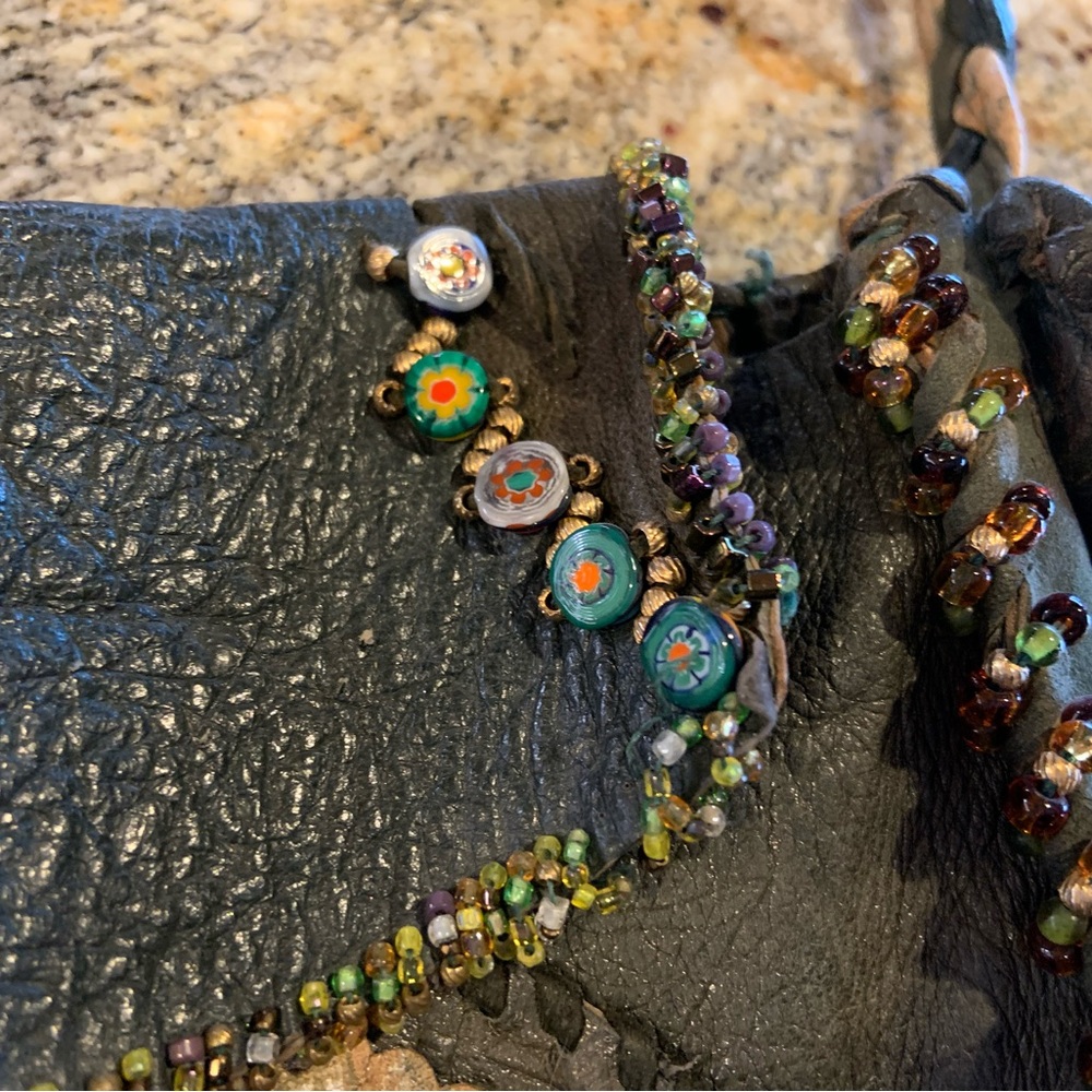 Gossamer Wings by Barbara Grimes * RARE * Custom Handmade Leather Beaded Bag - Picture 12 of 16